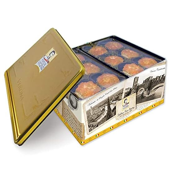 Matilde Vicenzi Verona Cookie Tin - Italian Pastries & Bakery Cookies in Individually Wrapped Trays for Fresh Baked Taste - Shortbread Cookies for Corporate & Holiday Gifting in 27 oz (765g) 568792298