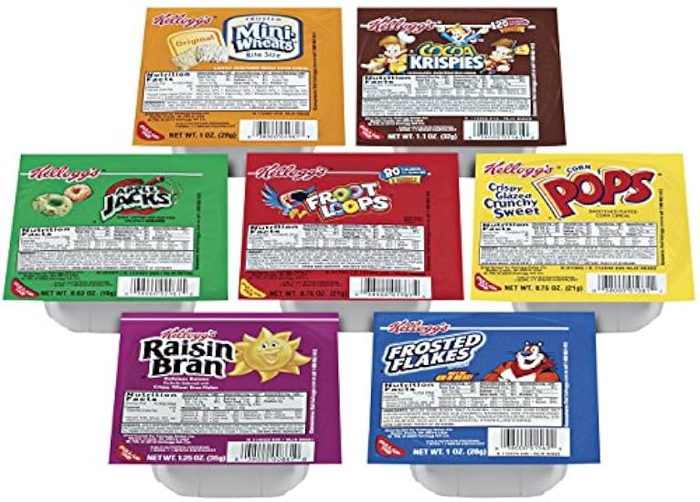 Kellogg´s Portable Cereal Variety Pack - 9 Assorted Flavors Family Favorite Breakfast Cereals, 96 Count, Set 318928896