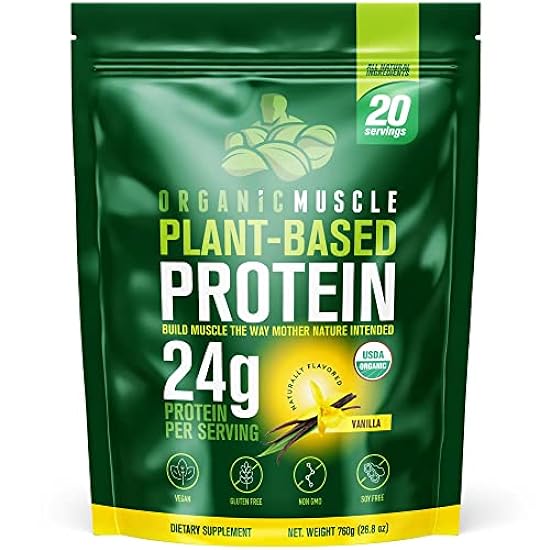 Organic Muscle Organic Vegan Protein Powder - Plant Bas