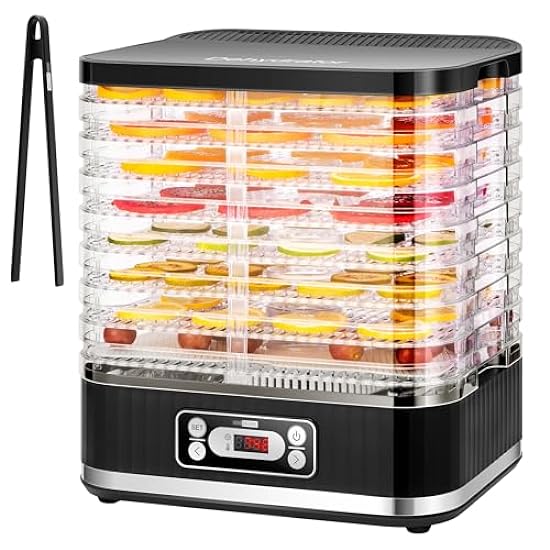 VIVOHOME Food Dehydrator, Electric 8 Trays Hydrator Machine with 72H Digital Timer and Temperature Control for Fruit Vegetable Meat Jerky Herb Beef Mushroom 538905062