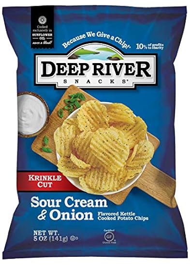 Deep River Snacks Krinkle Cut Chips, Sour Cream and Oni