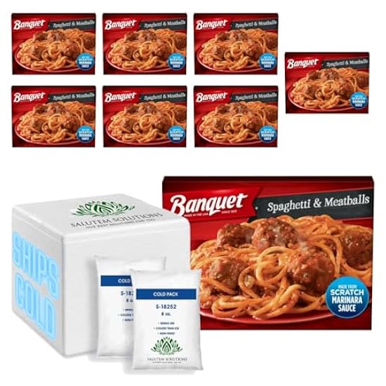 Salutem Vita - Banquet Spaghetti and Meatballs, Frozen Meal, 10 oz - Pack of 8 214181626