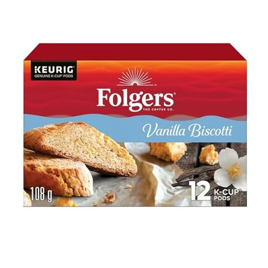 Fo-lger Vanilla Biscotti K-Cup Coffee Pods 12 Count, 12 K-Cup Pods, 108g/3.8 oz (Pack of 3) Shipped from Canada 698874626