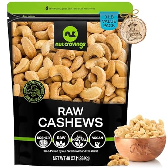 Nut Cravings - Raw Whole Cashews, Unsalted, Shelled, Su