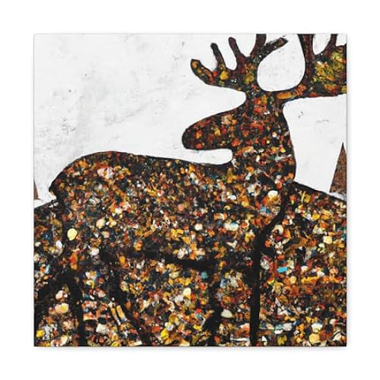 Elk in Pointillism - Canvas 16″ x 16″ / 1.25
