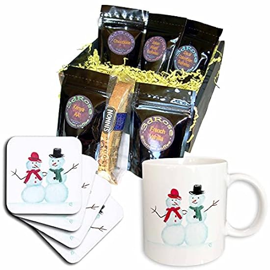 3dRose cgb_12699_1 Painted Snow Couple-Coffee Gift Bask