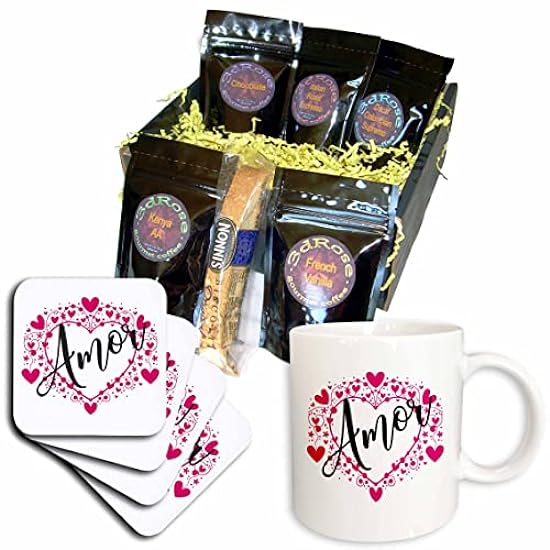 3dRose Puccigraphics - Latina - amor with hearts - Coff