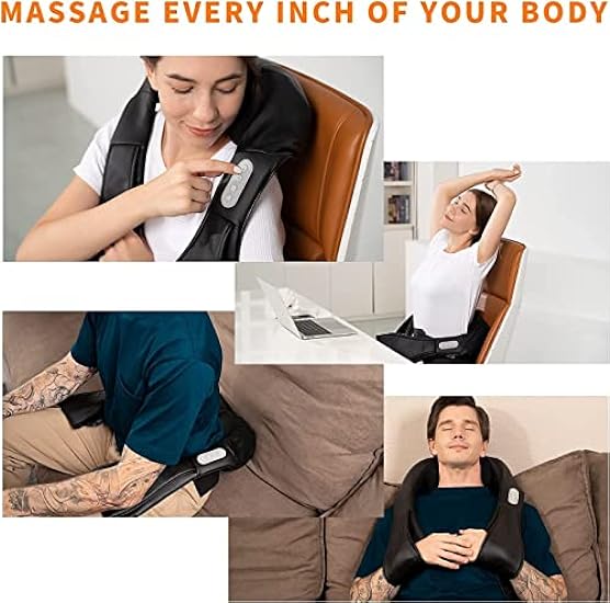 Breo Shiatsu Neck & Back Massager with Heat, 3D Deep Kneading, Shoulder Massage, Electric Pillow for Leg, Foot, Pain Relief, Waist Soreness 851279776