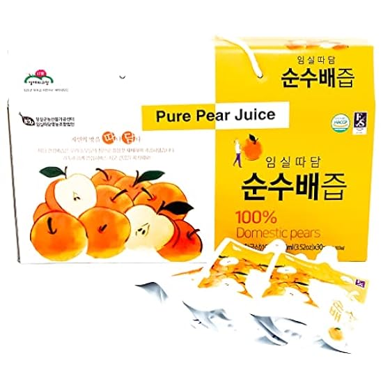 KOREA Ttadam Pure Pear Juice, 3.52oz (100 ml) per Pack,