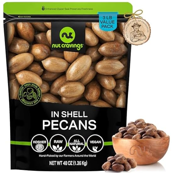 Nut Cravings - Candied Pecans Honey Glazed Praline, No Shell (48oz - 3 LB) Bulk Nuts Packed Fresh in Resealable Bag - Healthy Protein Food Snack, All Natural, Keto Friendly, Vegan, Kosher 194009695