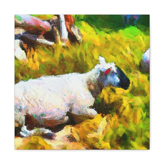 Sheep in Moonlight Glow - Canvas 16″ x 16″ / Premium Ga