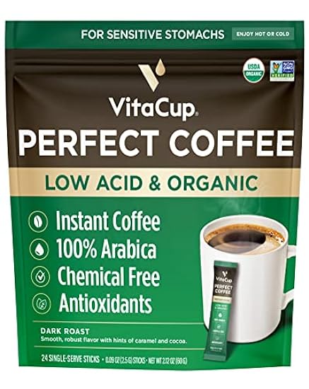 VitaCup Instant Coffee Stick (48) Count Bundle | Slim Blend for boosting Diet & Metablism | Perfect for Low Acid Coffee | Enjoy Hot or Cold 525678452