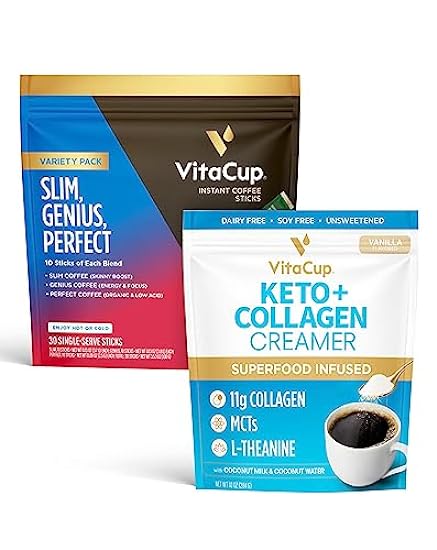 VitaCup Instant Variety 30Ct & Keto Creamer 10oz 120706