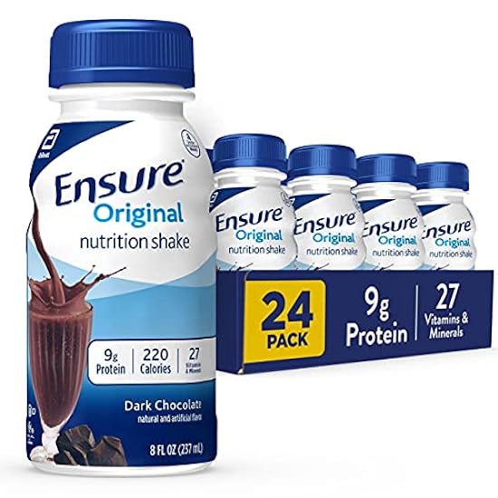 Ensure Original Dark Chocolate Nutrition Shake | Meal Replacement Shake | 24 Pack, Plastic Bottle, Liquid 173955888