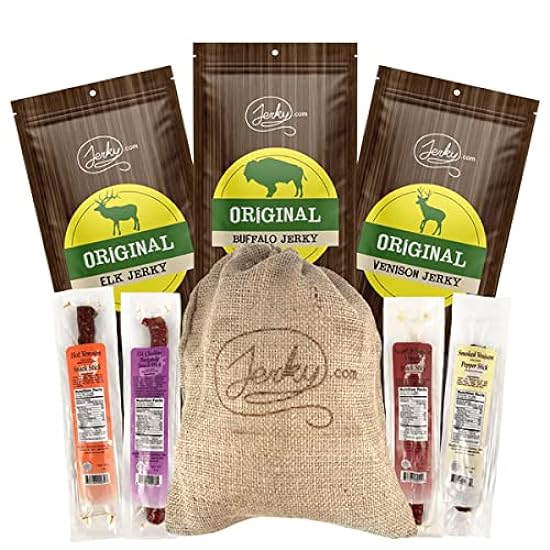 Exotic Jerky Gift Bag - 3 Bags of Exotic Jerky and 4 Ex