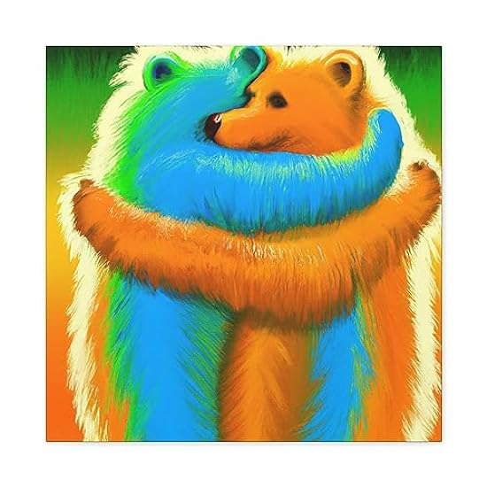 Lovely Bear Hugging - Canvas 20″ x 20″ / Premium Galler