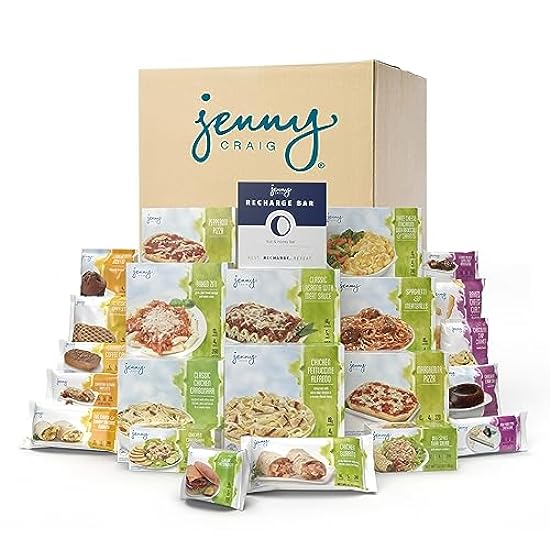 Jenny Craig 7-Day Meal Kit – Frozen Meal Kit Includes 28 Meals and 7 Recharge Bars - Enjoy Breakfasts, Lunches, Dinners, Snacks, Desserts, and the REVOLUTIONARY Recharge Bar 926322298