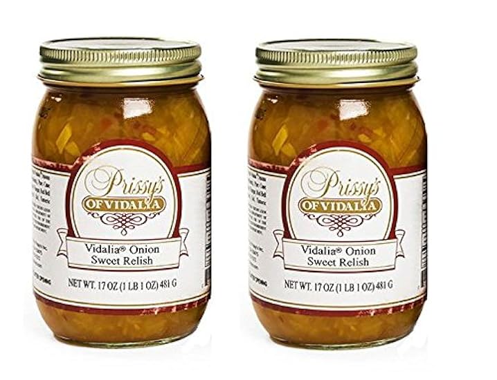 Prissy´s of Vidalia Sweet Onion Relish, 16 Oz (Pack of 2) Fat FREE, ALL Natural, No Preservative, 760287236