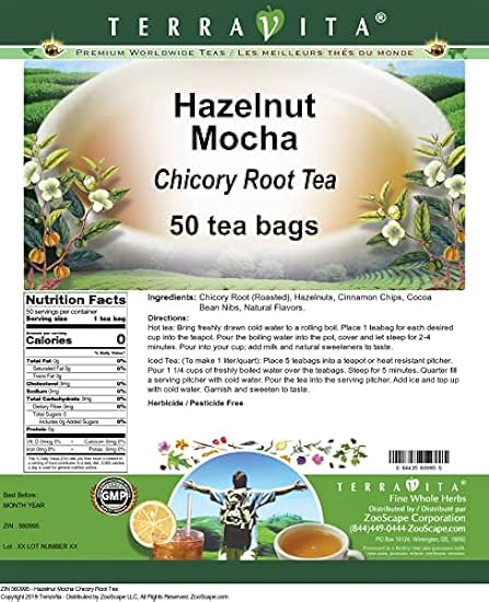 Hazelnut Mocha Chicory Root Tea (50 tea bags, ZIN: 560995) - 3 Pack 883221627
