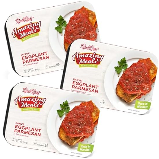 Kosher Parve Eggplant Parmesan, MRE Meals Ready to Eat (3 Pack) Prepared Entree Fully Cooked, Shelf Stable Microwave Dinner - Travel, Military, Camping, Emergency Survival 944782468