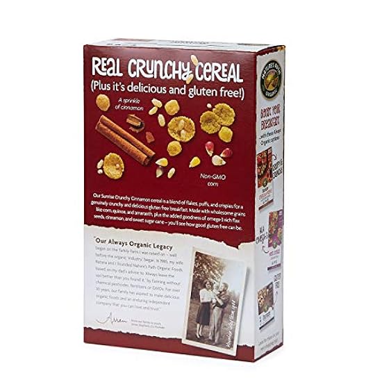 Nature´s Path Sunrise Organic Gluten Free Cereal, Crunchy Cinnamon, 10.6 Oz Box (Pack of 12) 499612443