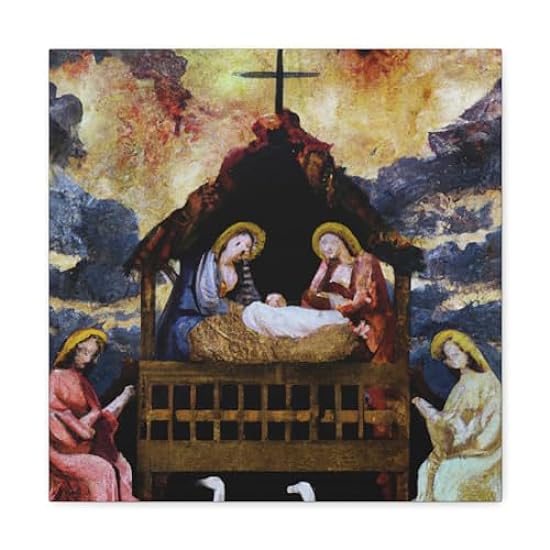 The Bethlehem Manger Scene - Canvas 16″ x 16″ / 1.25
