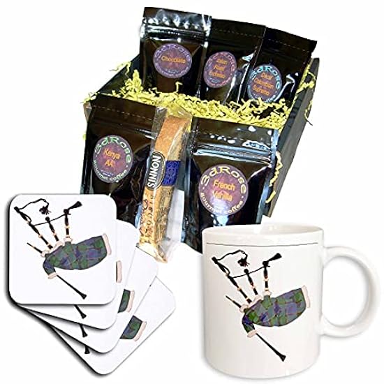 3dRose cgb_38162_1 Blue and Gray Bagpipes-Coffee Gift B