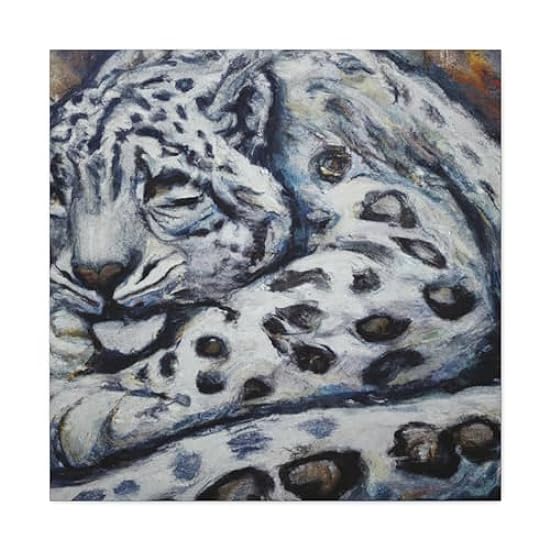 Snow Leopard Reflection - Canvas 30″ x 30″ / Premium Ga