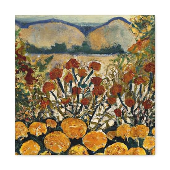 Marigolds in Bloom. - Canvas 16″ x 16″ / Premium Galler