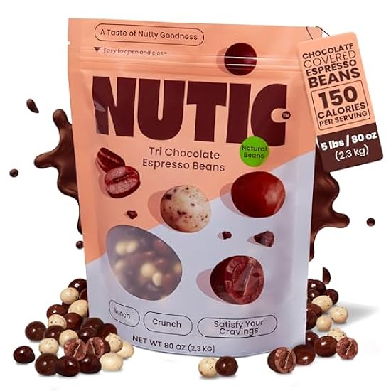 Nutic Chocolate Covered Espresso Beans - 5LB, Assortmen