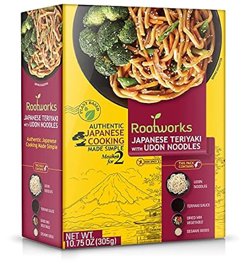 Japanese Teriyaki with Udon Noodles Meal Kit for Two - Authentic Asian Flavor - Home Cooked Solution [Plant-Based, Flexitarian Friendly] 6 Pack 227001439