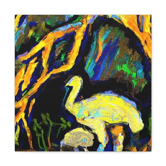 Ostrich Strutting Heaven - Canvas 16″ x 16″ / 1.25