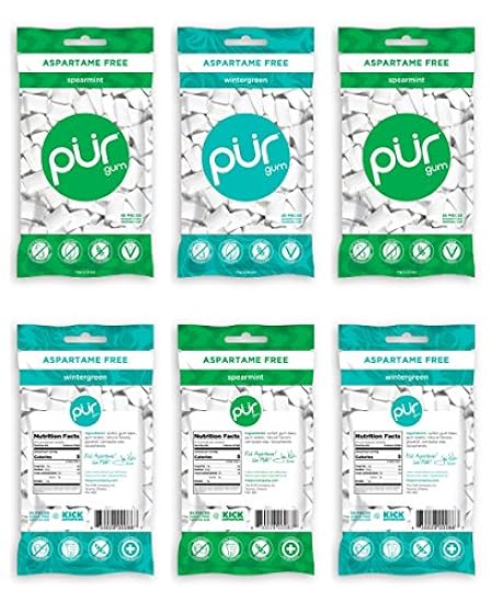 PUR Gum Flavor Assortment Variety Pack (Spearmint & Win