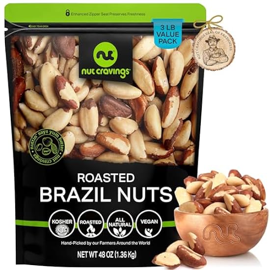 Nut Cravings - Candied Pecans Honey Glazed Praline, No Shell (48oz - 3 LB) Bulk Nuts Packed Fresh in Resealable Bag - Healthy Protein Food Snack, All Natural, Keto Friendly, Vegan, Kosher 194009695