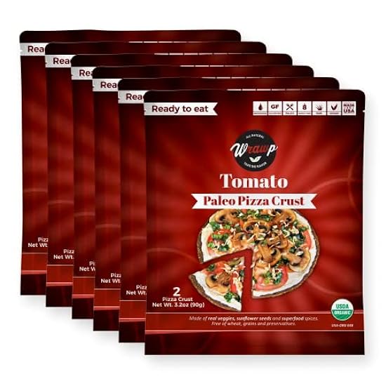 Paleo Pizza Crust | 6 Pack Tomato Flavored Organic Glut