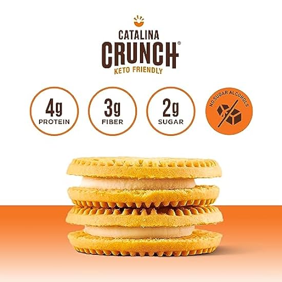 Catalina Crunch Vanilla Creme Keto Sandwich Cookies 10 - 1.7 oz Snack Packs (4 Cookies Per Pack) | Keto Snacks | Low Carb, Low Sugar | Vegan Cookies, Plant Based Protein Cookies | Keto Friendly Foods, Keto Dessert | Grab & Go 550633259
