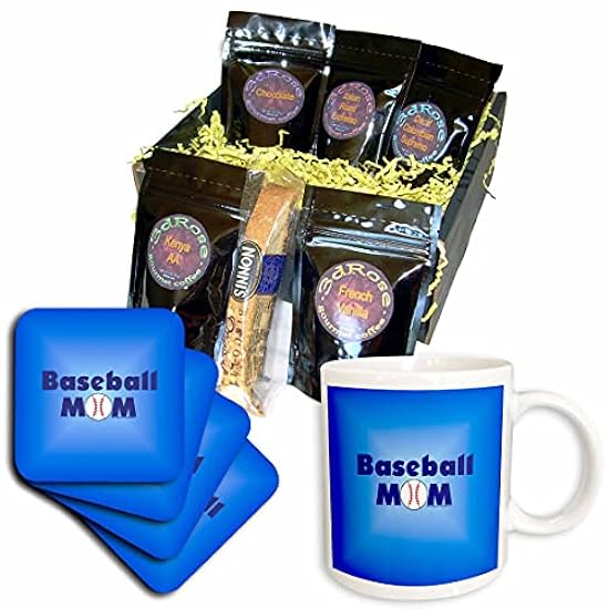 3dRose cgb_12401_1 Baseball Mom Blue-Coffee Gift Basket, Multicolor 695486923