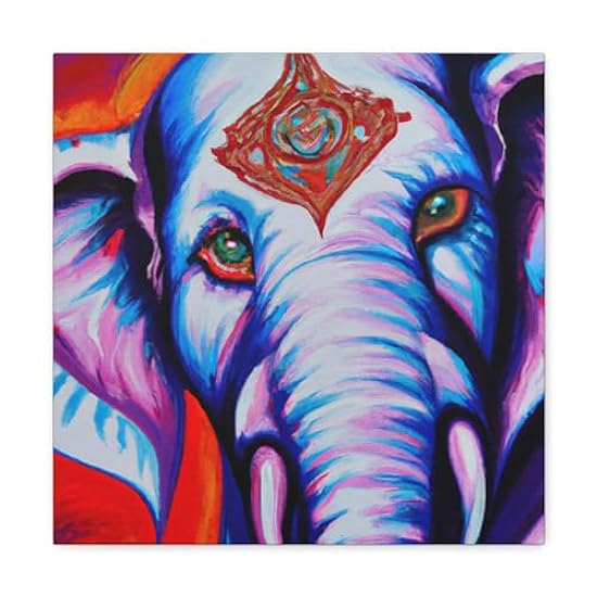 Indian Elephant Phoenix Rise - Canvas 16″ x 16″ / Premi