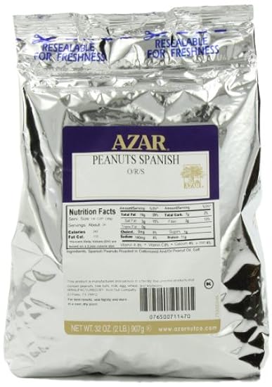 Azar Nut Company Spanish Peanuts, Oil Roasted, Salted, 