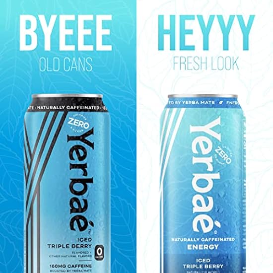 Yerbae Energy Beverage - Iced Triple Berry, 0 Sugar, 0 Calories, 0 Carbs, Energized by Yerba Mate, Plant-Based, Healthy Alternative to Sugary Energy Drinks, 16oz cans (12 Pack) 244603887