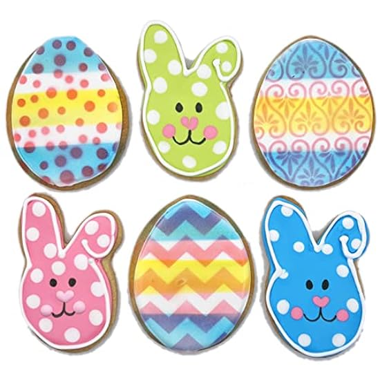 Easter Bunny and Egg Cookies- 6 Decorated Shortbread Bu