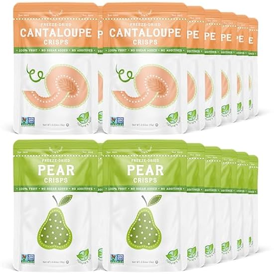 Nature´s Turn Freeze-Dried Fruit Snacks, Cantaloupe and Pear Crisps, Pack of 24 (0.53 oz Each) 533980074