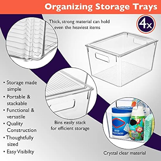 ClearSpace X-Large Plastic Storage Bins With Lids - Perfect for Kitchen, Pantry, Fridge Organization and Storage 808985056