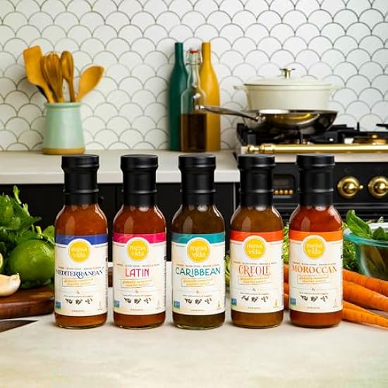 Globally Inspired Starter Sauce | Cooking Sauce | Plant-Based Oil Free Healthy Pantry Staples (Global Flavors Variety Bundle, 8.5 oz (Pack of 5)) 182701554