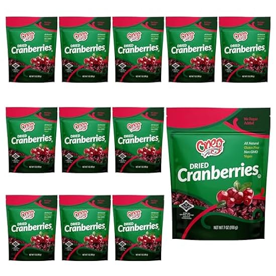 Oneg Dried Cranberries, Dried Fruit Snack, Gluten Free,
