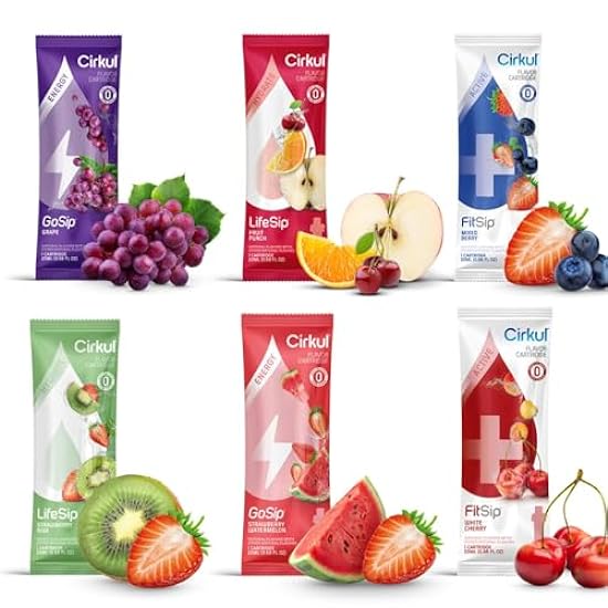 FHS Retail Cirkul Hydrate 20 Flavor Cartridges & 22oz Plastic Water Bottle Starter Kit With Blue Lid 158794322