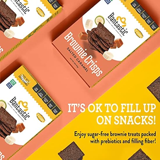 Bantastic Brownie Keto Snack, Salted Caramel Crisps - Crunchy Thin, Naturally Sweet Sugar Free Brownies Snack, Gluten Free, Low Carb, Dairy Free, 3 Oz Ea (Pack of 6) 483718715