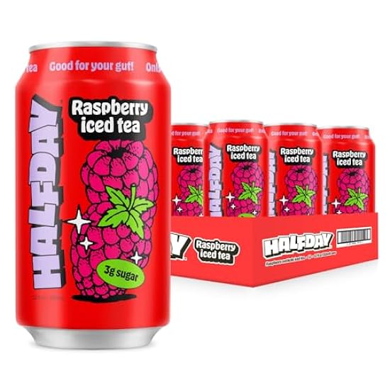 Halfday Prebiotic Raspberry Iced Tea 12-Pack - Nostalgi