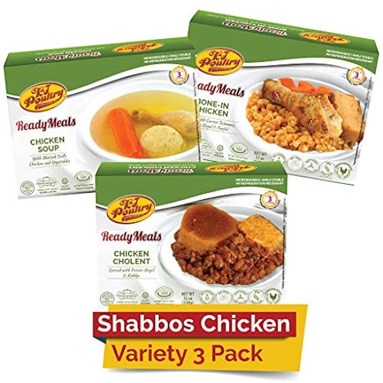 Kosher Bone In Chicken & Kugel, MRE Meat Meals Ready to Eat, Shabbos Food (3 Pack) Prepared Entree Fully Cooked, Shelf Stable Microwave Dinner - Travel, Military, Camping, Emergency Survival 593826990