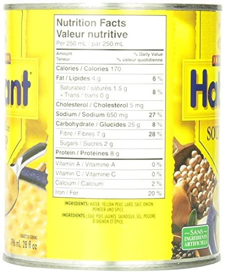 Habitant Yellow Pea Soup, 791ml/26.92-Ounce (12pk) {Imported from Canada} 930667674